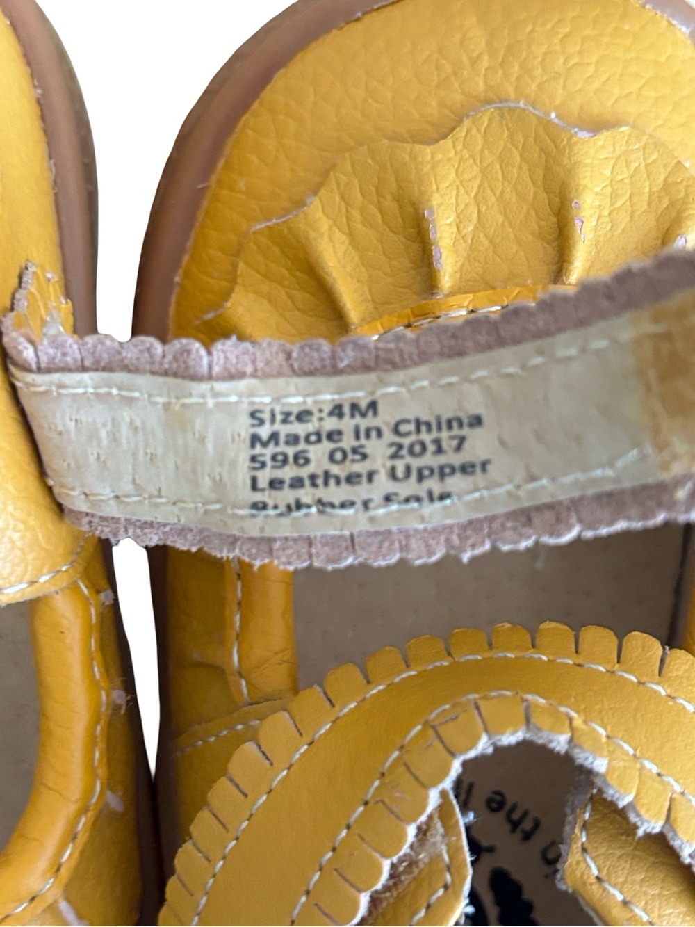 Livie & Luca Leather Mary Jane Shoes Size 4 Infant FALL Yellow Gold - Picture 11 of 11